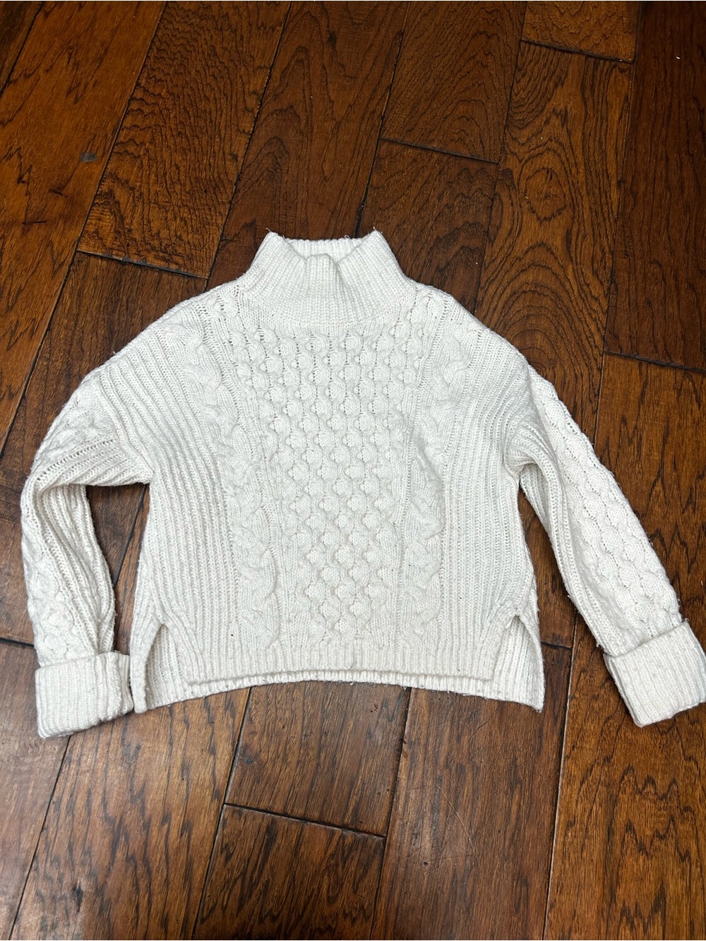 Abercrombie‎ & Fitch Easy Cable-Knit Mockneck fisherman heritage Sweater